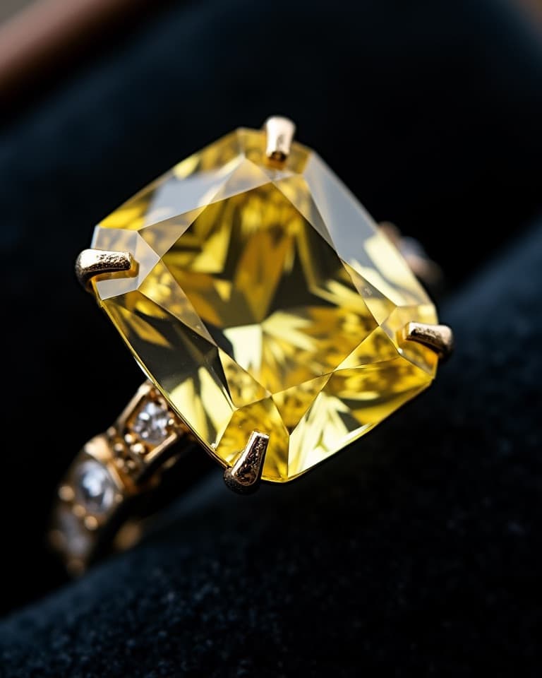 5.02 ct Fancy Yellow — detail